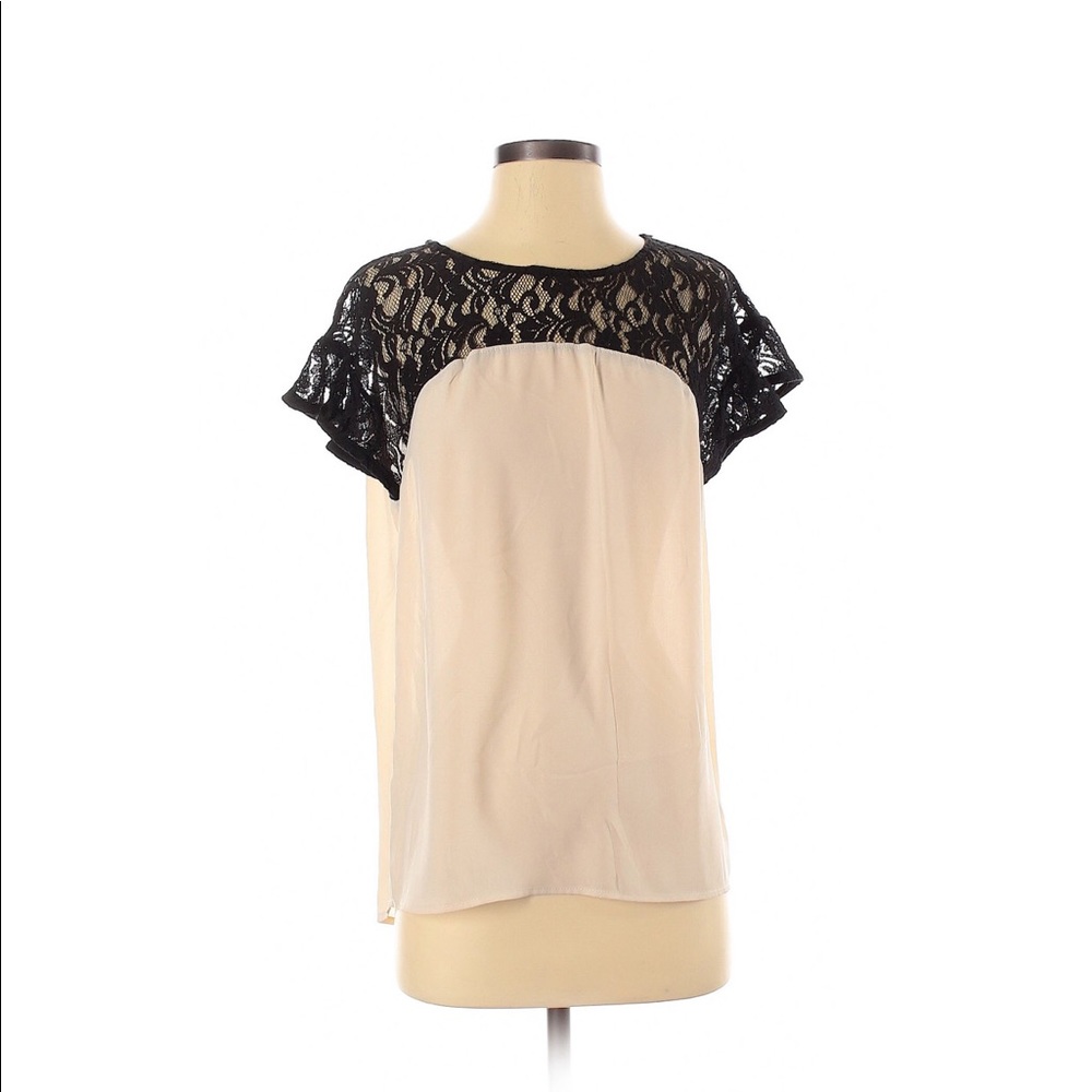 Anthropologie Black and Cream Lace Blouse